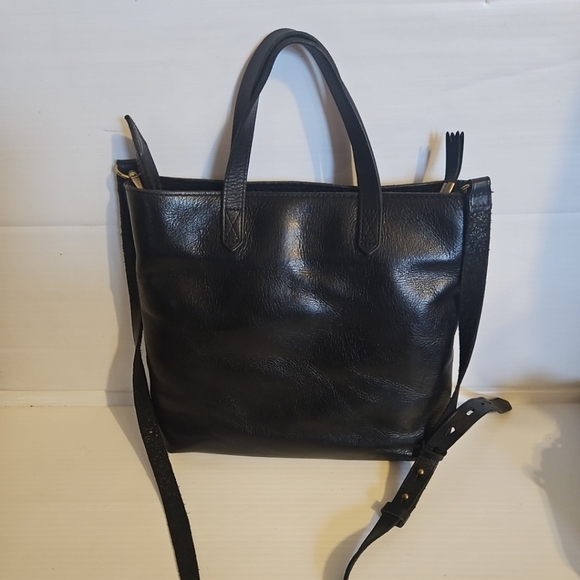 Madewell The Zip-Top Transport Black Leather Satchel  Convertible Crossb… - Picture 3 of 12